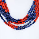 David Webb Platinum & 18K Yellow Gold Multi-Strand Lapis, Coral Necklace - The Back Vault