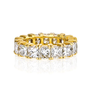 18K Yellow Gold 8.00 carat Princess Cut Diamond Eternity Band