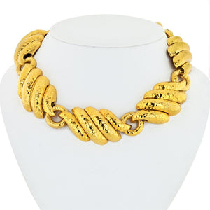 David Webb Platinum & 18K Yellow Gold Heavy Collar Necklace