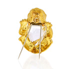 David Webb 18K Yellow Gold Rock Crystal Lion Brooch Pendant - The Back Vault