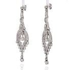 Platinum 20 carat Chandelier Dangling Art Deco Earrings - The Back Vault