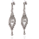 Platinum 20 carat Chandelier Dangling Art Deco Earrings - The Back Vault