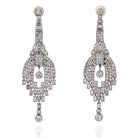 Platinum 20 carat Chandelier Dangling Art Deco Earrings - The Back Vault