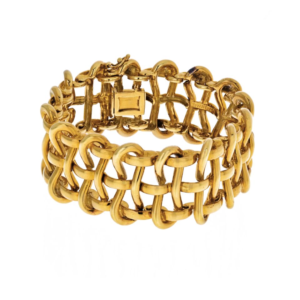 Tiffany & Co. 18K Yellow Gold 1970's Open Wire Wide Bracelet – The Back ...