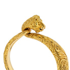 Cartier 18K Yellow Gold Carved Lion Bangle Bracelet - The Back Vault