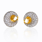 18K Rose Gold Crescent Pave 4 carat Diamond Earrings - The Back Vault