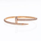 Cartier Juste Un Clou 18K Rose Gold All Diamond Pave Size 15 Bracelet - The Back Vault