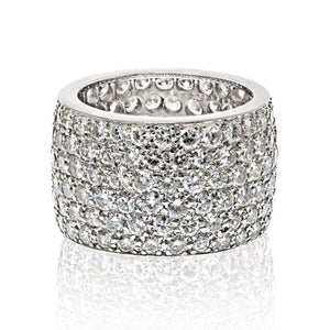 Van Cleef & Arpels Platinum 6.75 carat Pave Multi Row Diamond Cluster Ring