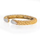 David Webb 18K Yellow Gold Diamond Tip Textured Bangle Bracelet - The Back Vault