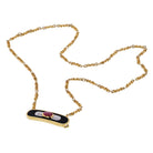 David Webb Platinum & 18K Yellow Gold Ruby, Diamond And Lacquer Pendant Necklace - The Back Vault