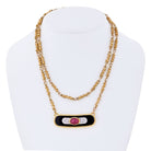 David Webb Platinum & 18K Yellow Gold Ruby, Diamond And Lacquer Pendant Necklace - The Back Vault