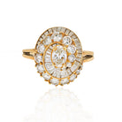 Oscar Heyman 18K Yellow Gold 2 carat Oval Cut Diamond Halo Ring - The Back Vault