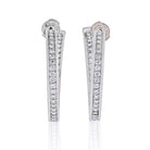 Cartier 18K White Gold Diamond Hoop 1.5 inch Earrings - The Back Vault