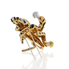 David Webb 18K White Gold Black Enamel Tiger Brooch - The Back Vault