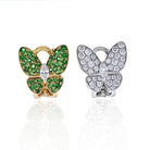 Van Cleef & Arpels 18K Yellow Gold Flying Beauties Diamonds And Tsavorite Butterfly Earrings - The Back Vault