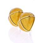 David Webb 18K Yellow Gold Large Yellow Enamel Pyramid Earrings - The Back Vault