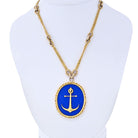 Piaget 18K Yellow Gold Blue Lapis Anchor Pendant On A Chain Necklace - The Back Vault