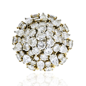 18K Yellow Gold 9 carat Bombe Cluster Diamond Ring