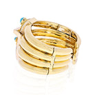 David Webb Platinum & 18K Yellow Gold 1960's Diamond, Ruby And Turquoise Bangle Bracelet - The Back Vault