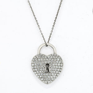 Tiffany & Co. Platinum Pave Diamond Heart Pendant