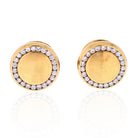 Cartier 18K Yellow Gold Round Diamond Cuff Links - The Back Vault