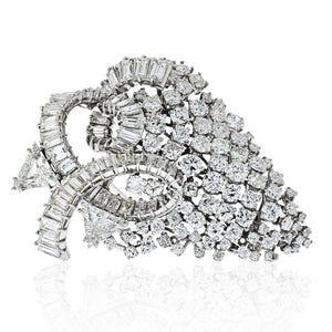 David Webb 1960's Impressive 25 Carat Diamond Cluster Brooch