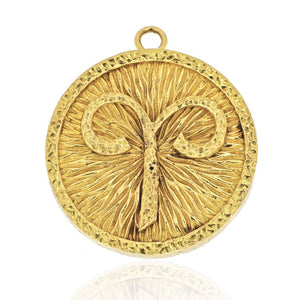 David Webb 18K Yellow Gold Aries Zodiac Pendant