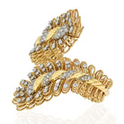 David Webb 18K Yellow Gold Ornate Crossover Diamond Bracelet - The Back Vault