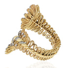 David Webb 18K Yellow Gold Ornate Crossover Diamond Bracelet - The Back Vault