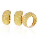 Van Cleef & Arpels 18K Yellow Gold 1970's Diamond Earrings And A Ring Jewelry Set - The Back Vault