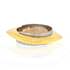 18K Yellow Gold Diamond Geometrical Chunky Bangle Bracelet - The Back Vault