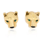 Cartier Panthere 18K Yellow Gold Head Stud Earrings - The Back Vault