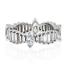 Platinum 3.25 carat Vintage Baguette, Marquise Diamond Eternity Band - The Back Vault