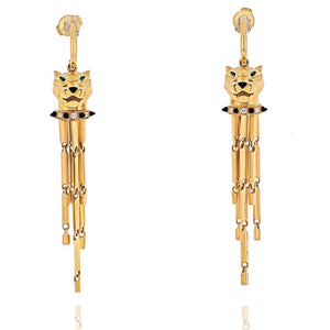 Cartier 18K Yellow Gold Panthere De Cartier Tassel Earrings