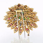 David Webb 18K Yellow Gold 1970's Multicolor Gemstone Brooch - The Back Vault