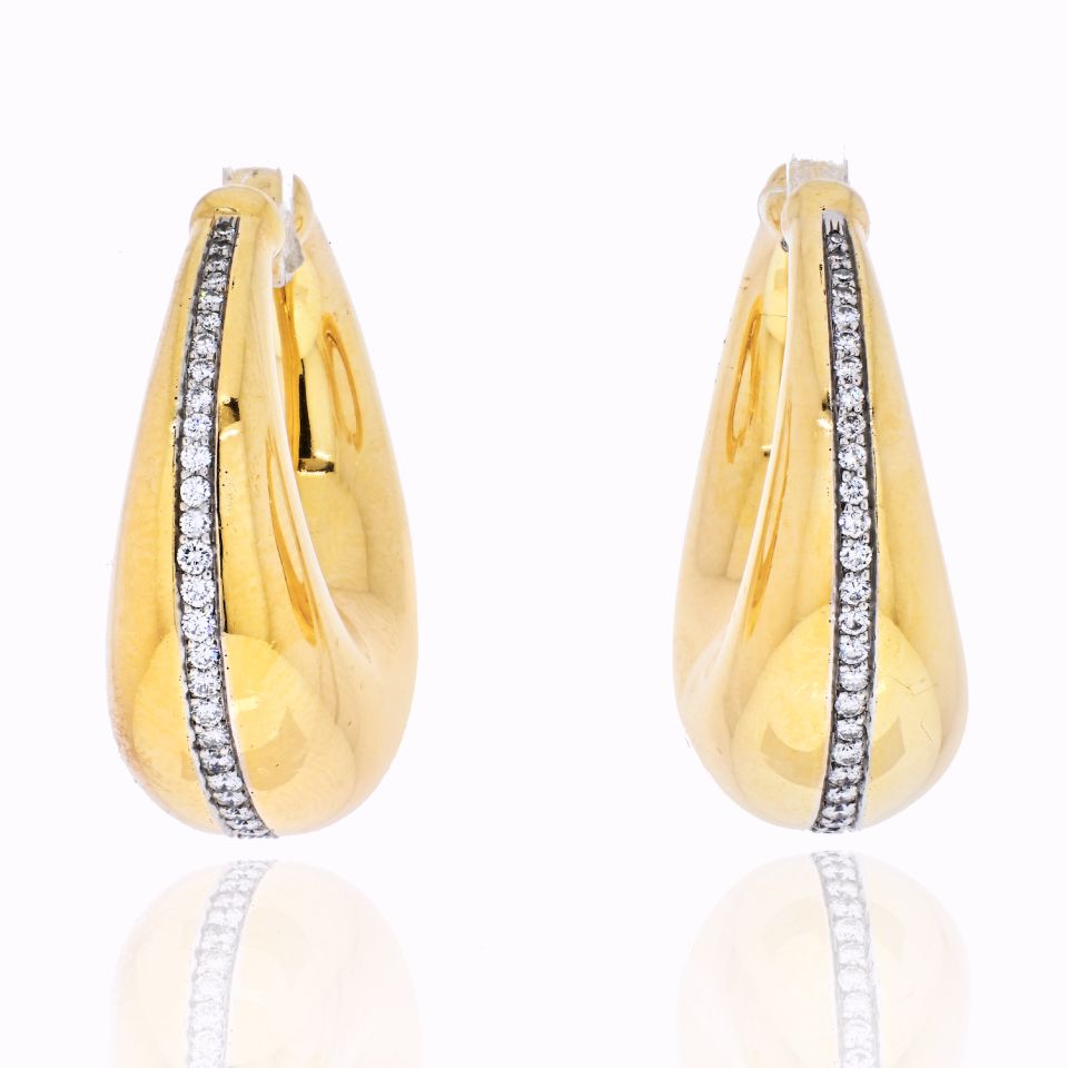 Tiffany & Co. 18K Yellow Gold Diamond Across Earrings - The Back Vault