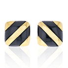 Cartier 18K White Gold 1980's Square Onyx Earrings - The Back Vault