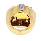 David Webb Platinum & 18K Yellow Gold Oval Citrine And Diamond Ring - The Back Vault