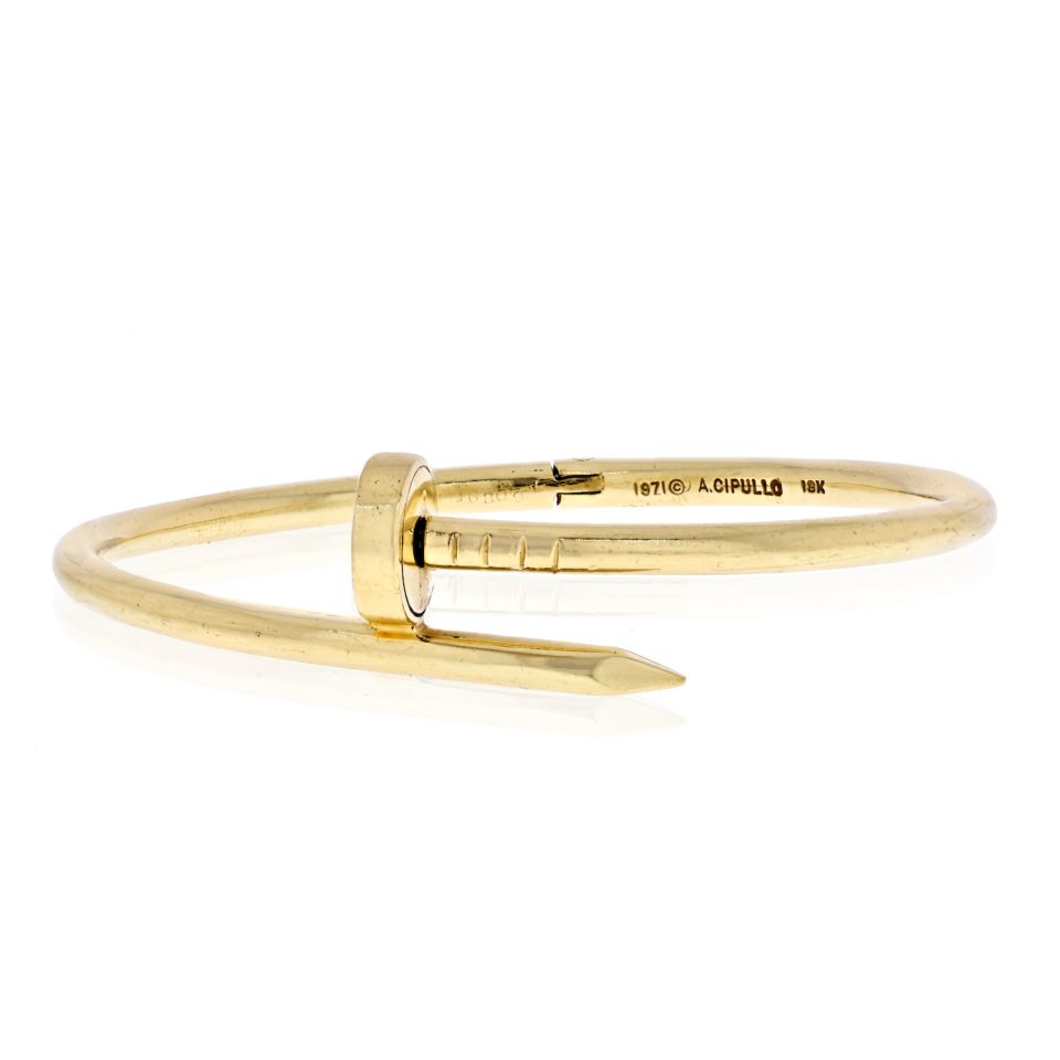 Aldo Cipullo 18K Yellow Gold Juste Un Clou Bracelet - The Back Vault