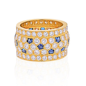 Cartier 18K Yellow Gold Nigeria Diamond Sapphire Ring