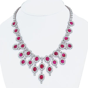 Platinum Ruby & Diamond Collar Necklace