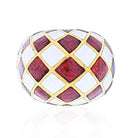 David Webb Platinum & 18K Yellow Gold Checkerboard Dome Ring - The Back Vault