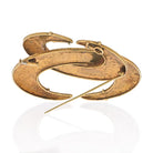 David Webb 18K Yellow Gold Interlocking Crecent Hammered Brooch - The Back Vault