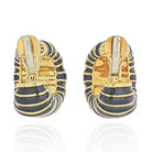 David Webb Platinum & 18K Yellow Gold Jumbo Shrimp Clip-On Earrings - The Back Vault