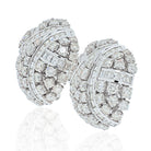 Platinum & 18K White Gold 17 Carat Diamond Cluster Earrings - The Back Vault