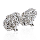 Platinum & 18K White Gold 17 Carat Diamond Cluster Earrings - The Back Vault