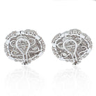 Platinum & 18K White Gold 17 Carat Diamond Cluster Earrings - The Back Vault