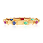 David Webb 18K Yellow Gold Multi Color Gemstone Bracelet - The Back Vault