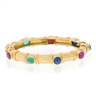 David Webb 18K Yellow Gold Multi Color Gemstone Bracelet - The Back Vault