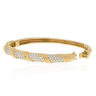 Van Cleef & Arpels 18K Yellow Gold Vintage Diamond Hinged Bangle Bracelet - The Back Vault